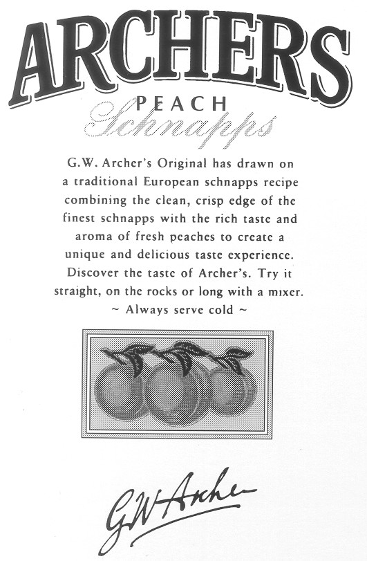 archers peach schnapps gw archer