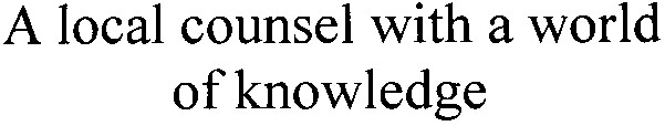 a local counsel with a world of knowledge