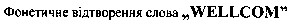 фонетичне відтворення слова "wellcom"