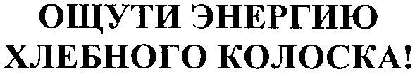 ощути энергию хлебного колоска!