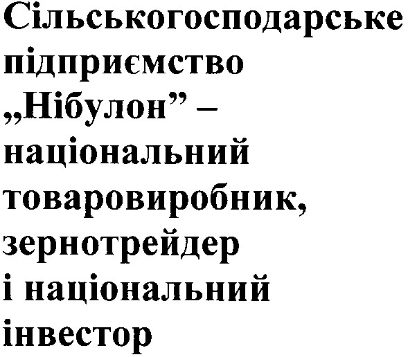 сільськогосподарське підприємство нібулон-національний товаровиробник, зернотрейдер і національний інвестор