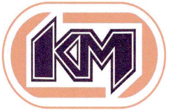 км
