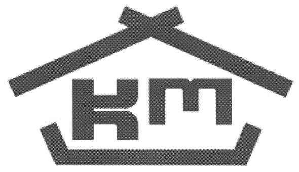 км