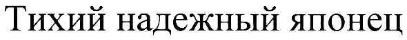 тихий надежный японец