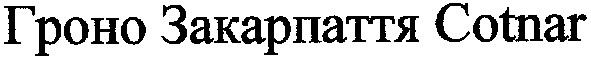 гроно закарпаття cotnar