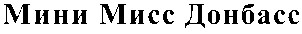 мини мисс донбасс