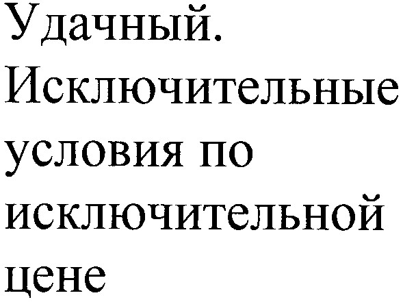 удачный.исключительные условия по исключительной цене
