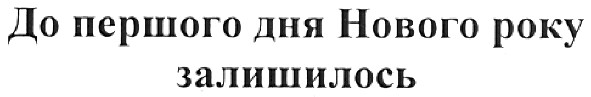 до першого дня нового року залишилось