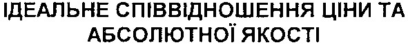 ідеальне співвідношення ціни та абсолютної якості