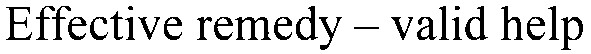 effective remedy - valid help