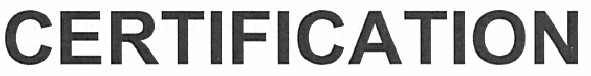 certification