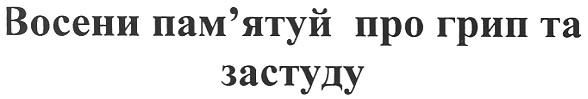 восени пам`ятуй про грип та застуду