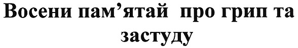 восени пам`ятай про грип та застуду