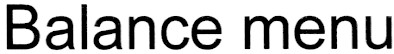 balance menu