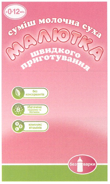 суміш молочна суха малютка швидкого приготування