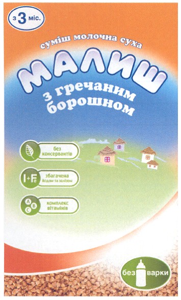суміш молочна суха малиш з гречаним борошном