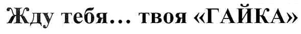 жду тебя ... твоя гайка