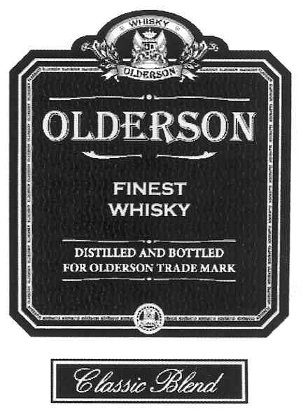 distilled and bottled for olderson trade mark