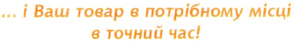 ...і ваш товар в потрібному місці в точний час!
