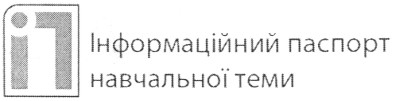інформаційний паспорт навчальної теми
