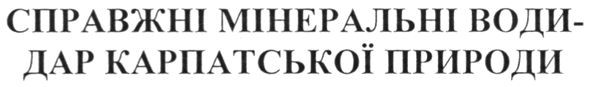 справжні мінеральні води-дар карпатської природи