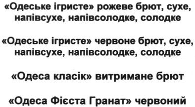 одеське ігристе червоне брют, сухе, напівсухе, напівсолодке. солодке