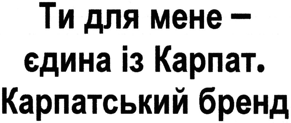 ти для мене-єдина із карпат. карпатський бренд