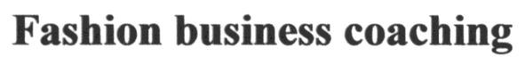 fashion business coaching