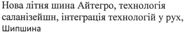 нова літня шина айтегро. технологія саланізейшн. інтеграція технологій у рух, шипшина