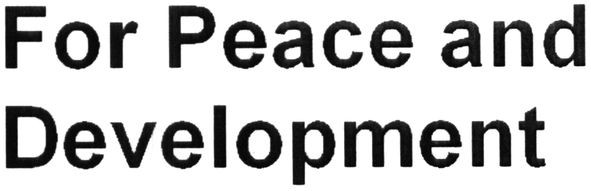 for peace and development