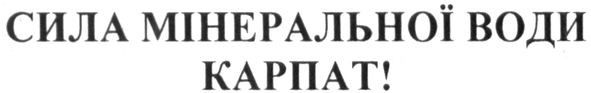 сила мінеральної води карпат!