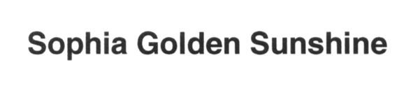 sophia golden sunshine
