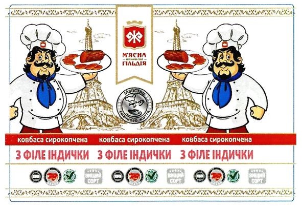 ковбаса сирокопчена з філе індички