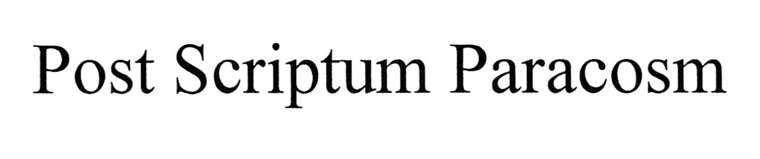 post scriptum paracosm