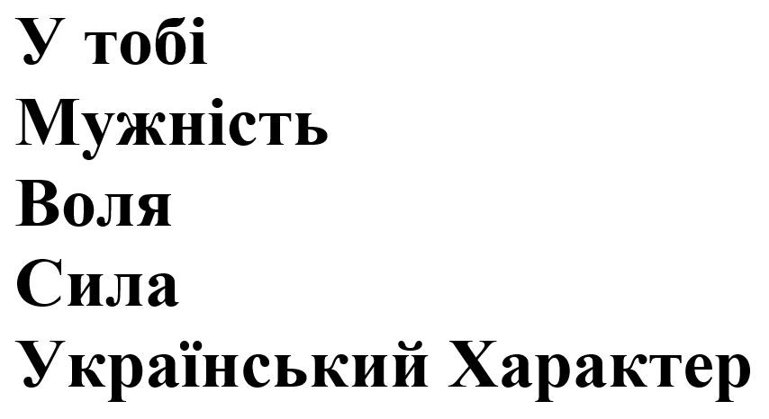 у тобі мужність воля сила український характер