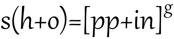 s(h+o)=[pp+in]g
