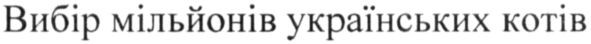 вибір мільйонів українських котів