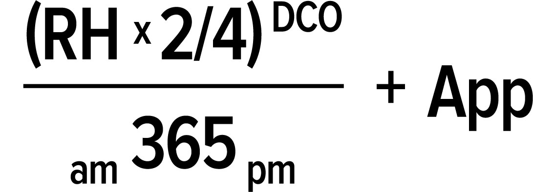 (rh x 2/4) dco am 365 pm + app
