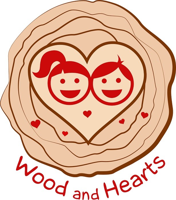 wood and hearts
