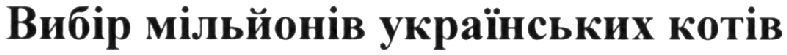 вибір мільйонів українських котів