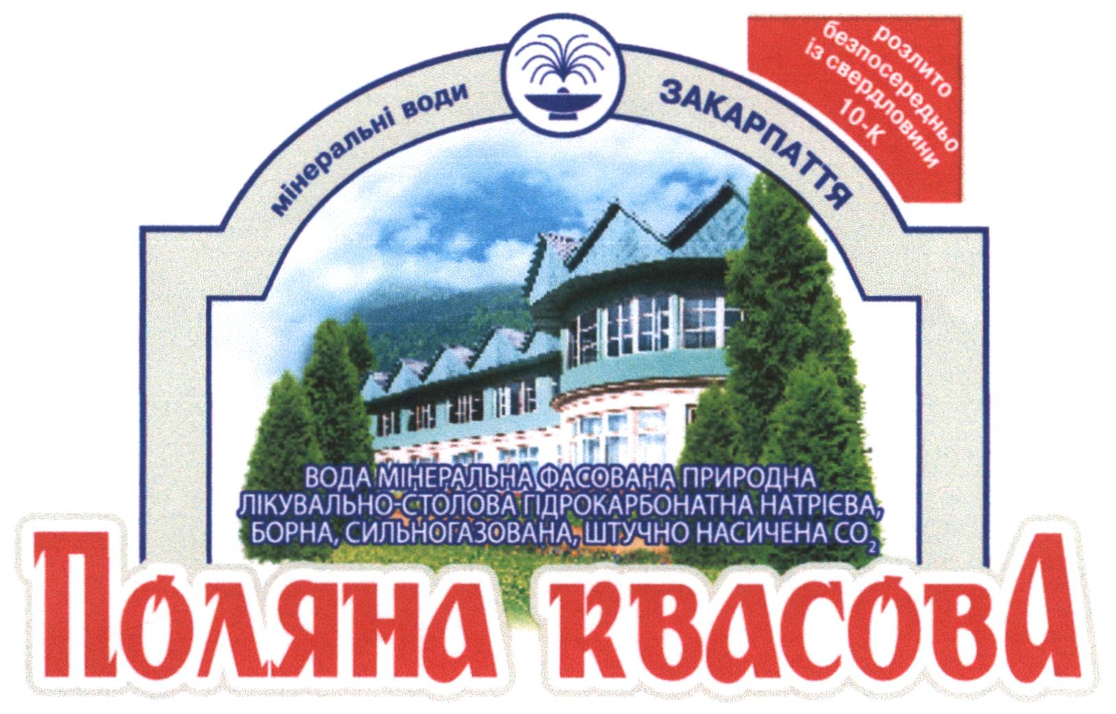 вода мінеральна фасована природна лікувально-столова гідрокарбонатна натрієва, борна, сильногазована, штучно насичена со2