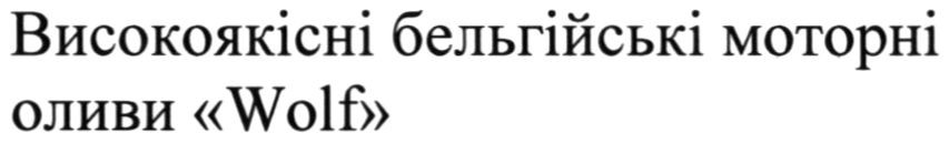 високоякісні бельгійські моторні оливи wolf