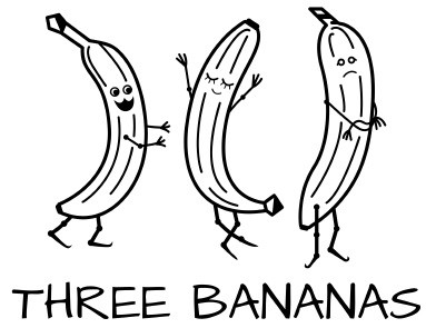 three bananas