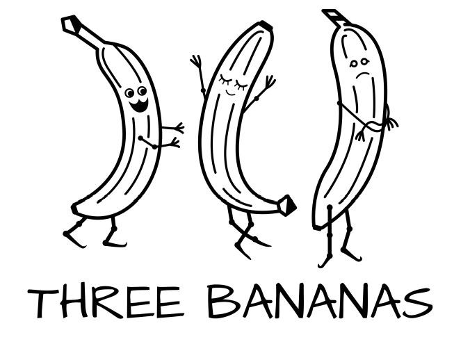 three bananas