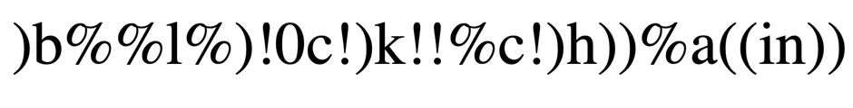 )b%%l%)!0c!)k!!%c!)h))%a((in))