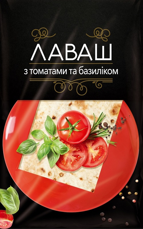 лаваш з томатами та базиліком