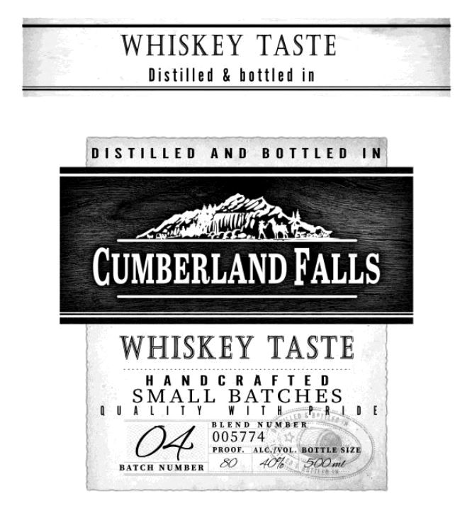 proof. – 80", "alc.vol. – 40%", "bottle size – 500 ml"