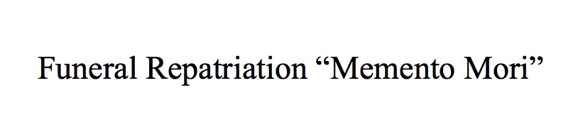 funeral repatriation memento mori