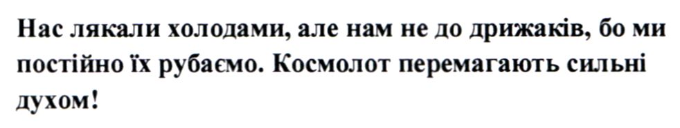 нас лякали холодами, але нам не до дрижаків, бо ми постійно їх рубаємо