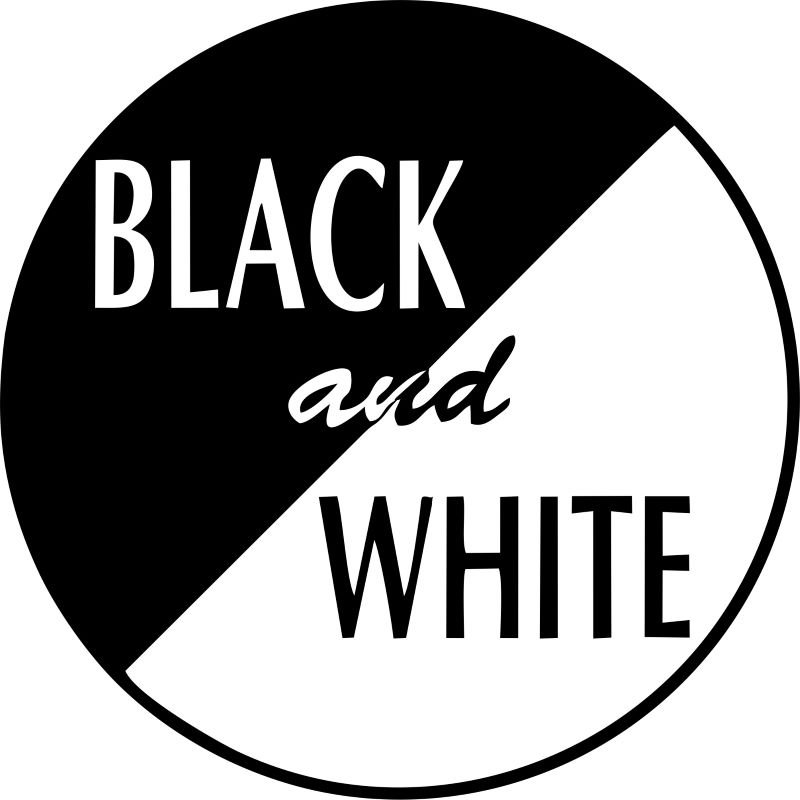 black and white